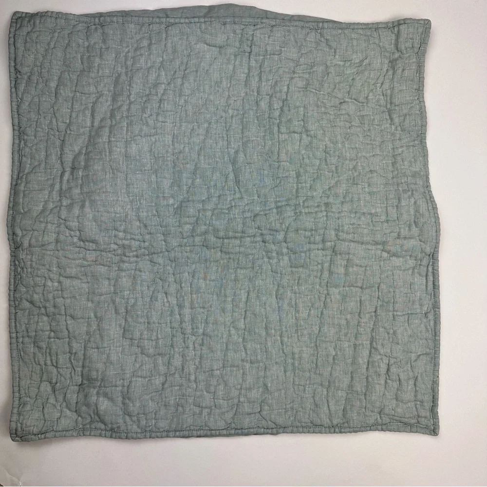 Pottery Barn Belgian Flax Linen Handcrafted Quilted Euro Shams Set of 3